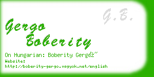 gergo boberity business card